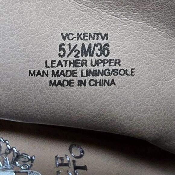 Vince Camuto Kentvi Chunky Block Heel Ruched Cuff Perforation Sandal in Beige - Picture 14 of 14